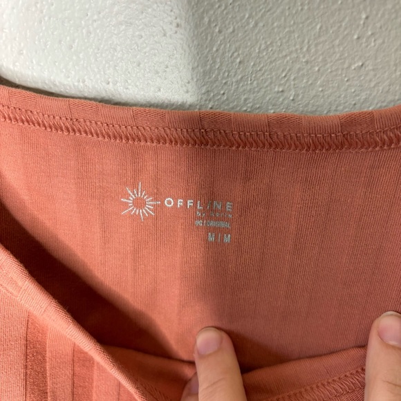 NWT Aerie Offline Ribbed Cropped Tee medium - Picture 3 of 7